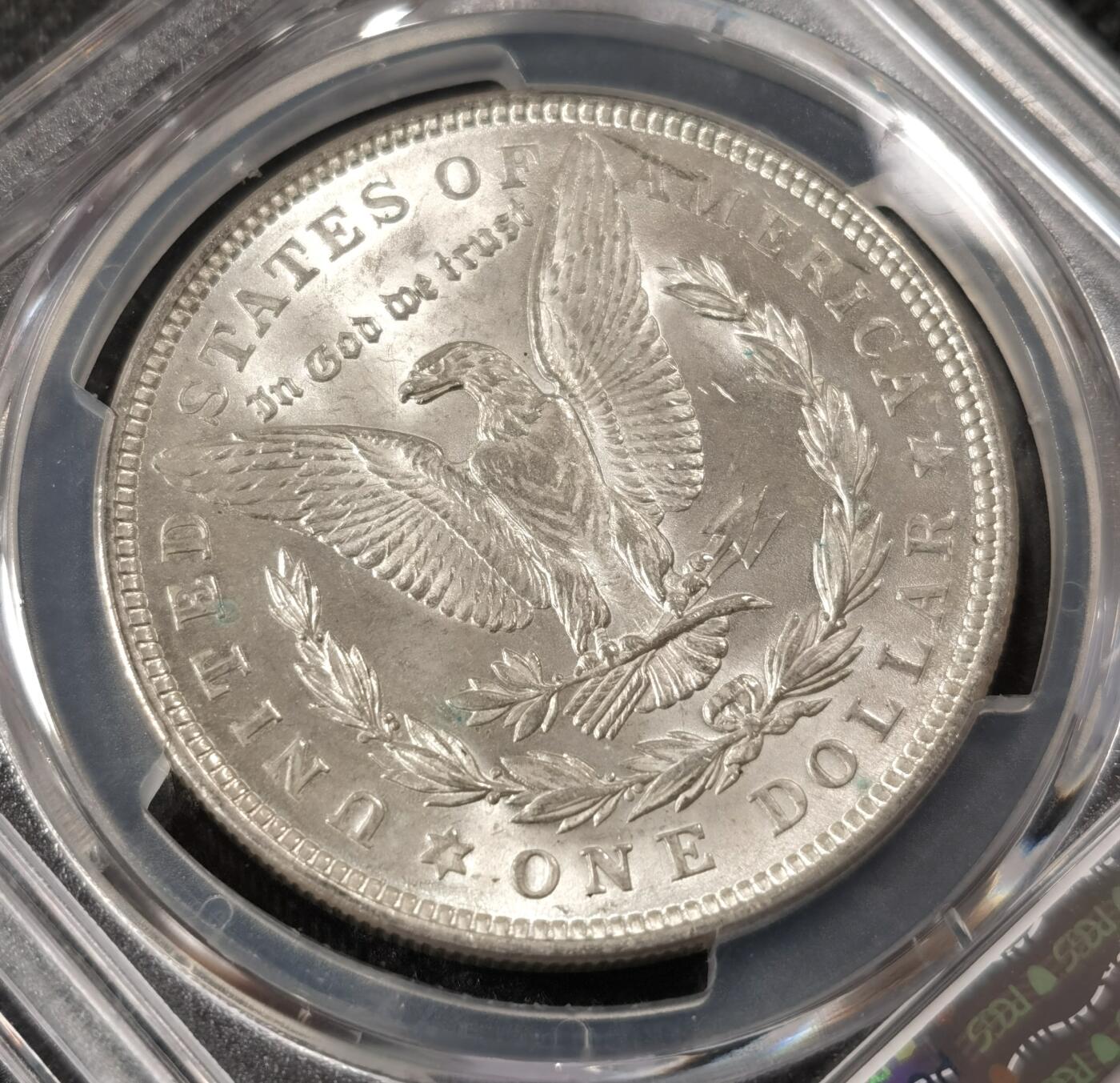  甄臻铺-美国银币专场-世界币章拍卖（第17期），送拍享返佣金等优惠多多 PCGS-MS63 1921年摩根银币，银霜亮眼