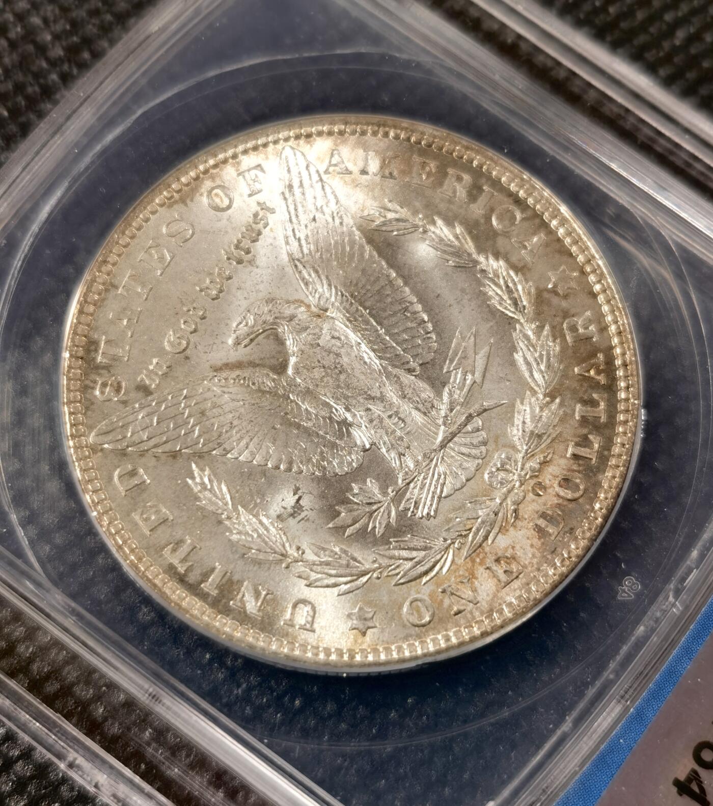  甄臻铺-美国银币专场-世界币章拍卖（第17期），送拍享返佣金等优惠多多 ANACS-MS64 1901年O版美国摩根，极美环五彩包浆