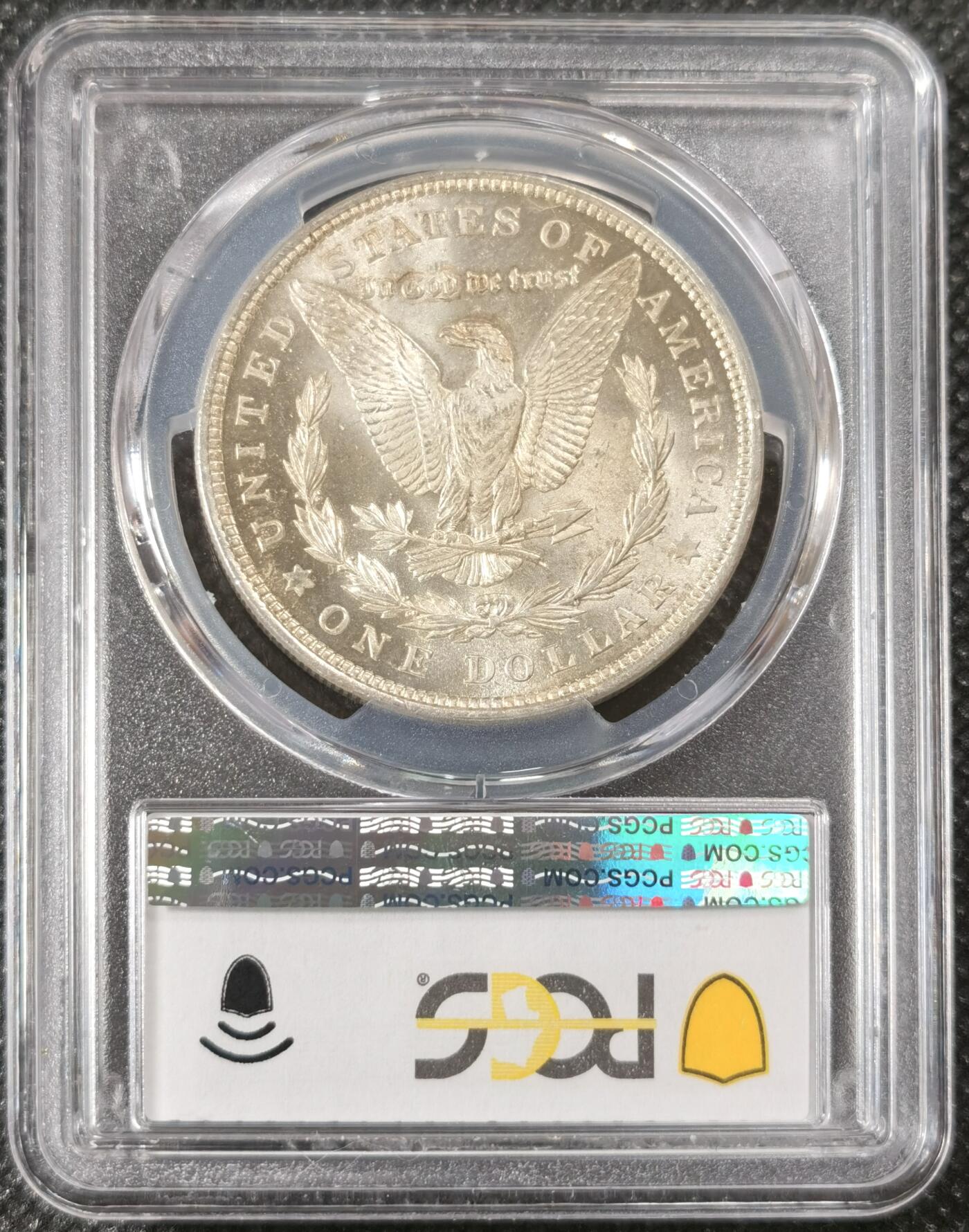  甄臻铺-美国银币专场-世界币章拍卖（第17期），送拍享返佣金等优惠多多 PCGS-MS63 1921年摩根银币，淡淡金色包浆