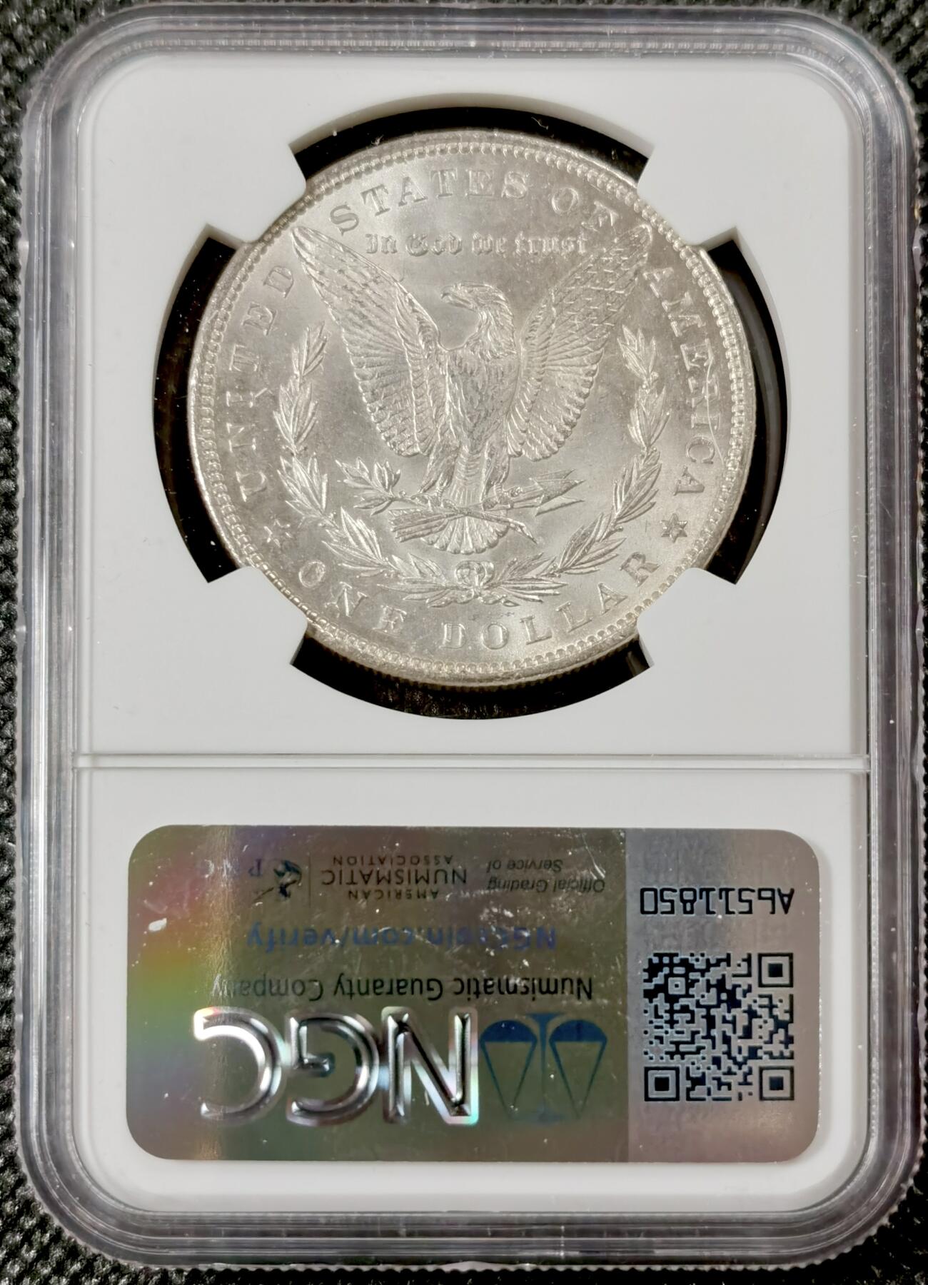  甄臻铺-美国银币专场-世界币章拍卖（第17期），送拍享返佣金等优惠多多 NGC-MS64 1889年美国摩根，淡淡环彩