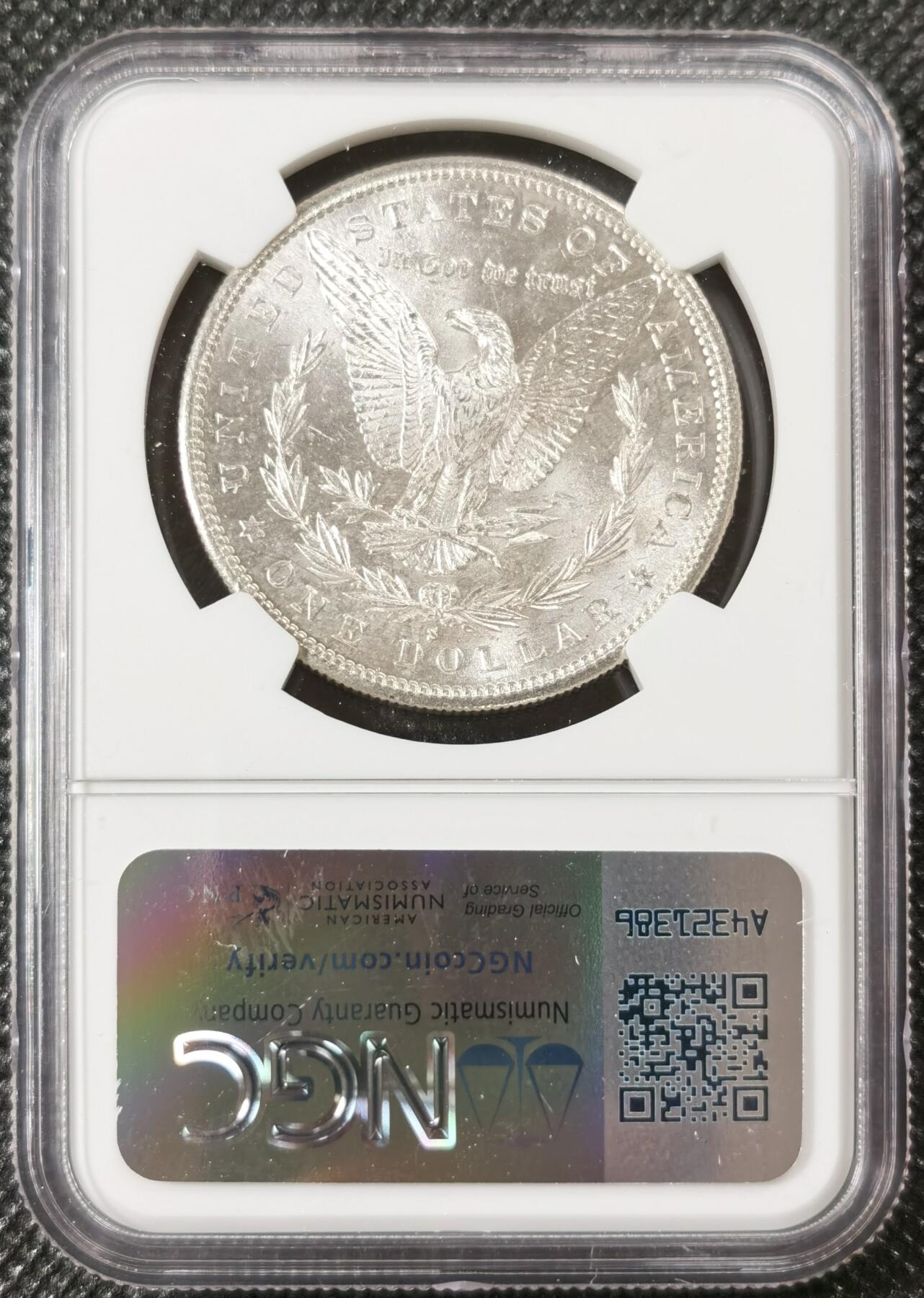  甄臻铺-美国银币专场-世界币章拍卖（第17期），送拍享返佣金等优惠多多 NGC-MS64 1881年S版美国摩根，低评，PL质感