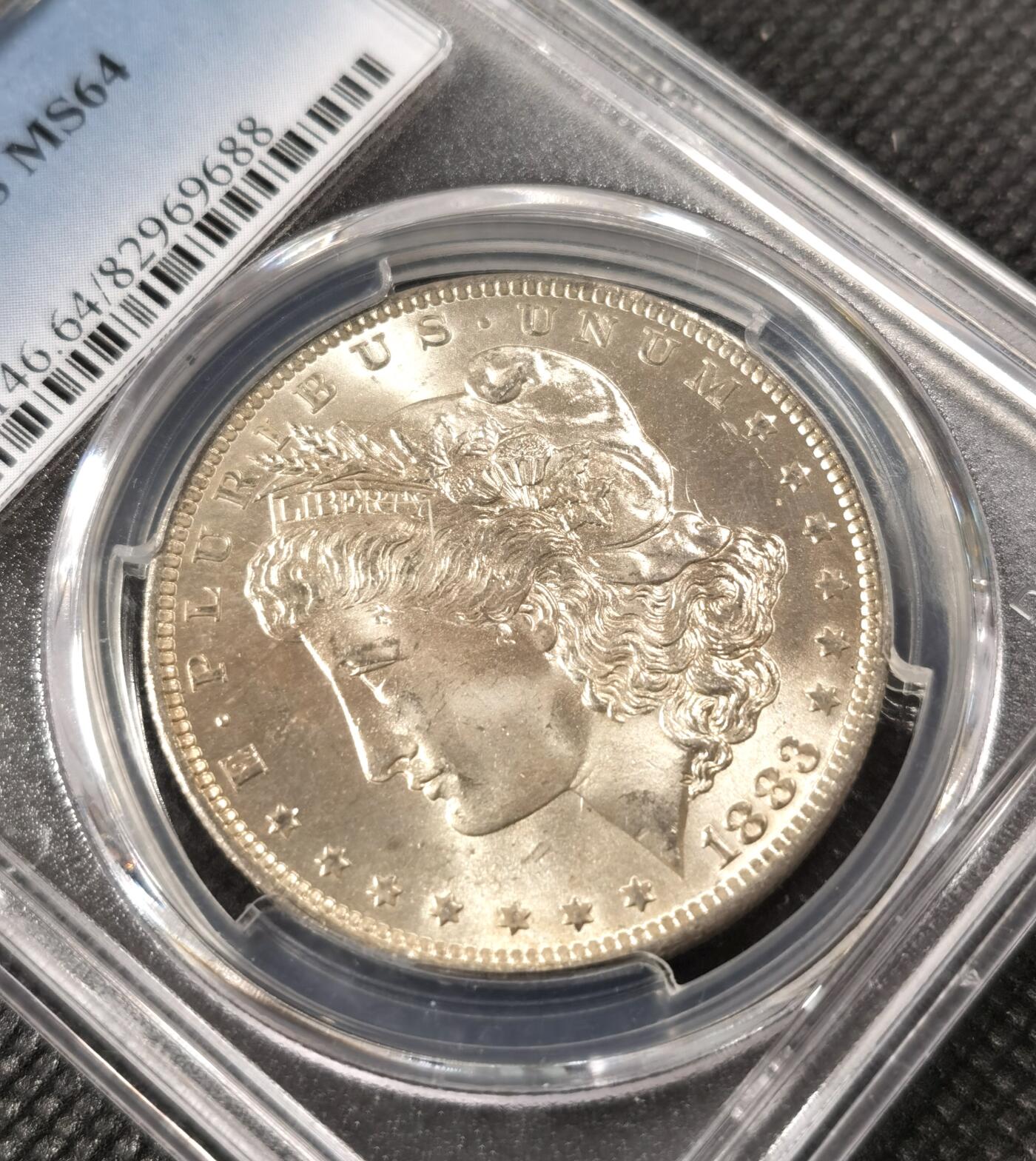  甄臻铺-美国银币专场-世界币章拍卖（第17期），送拍享返佣金等优惠多多 PCGS-MS64 1883年O版摩根