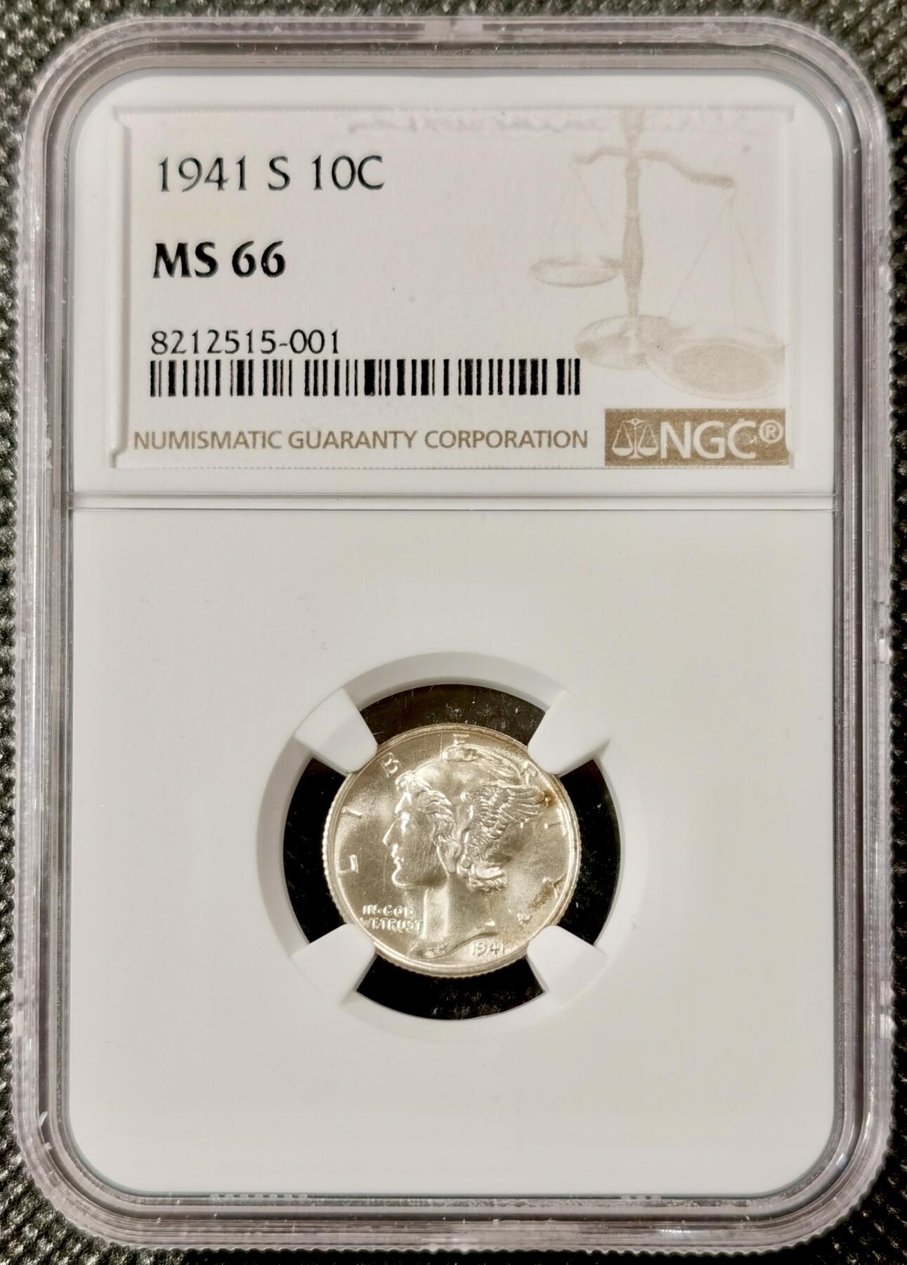  甄臻铺-美国银币专场-世界币章拍卖（第17期），送拍享返佣金等优惠多多 NGC-MS66 1941年S版美国小飞侠