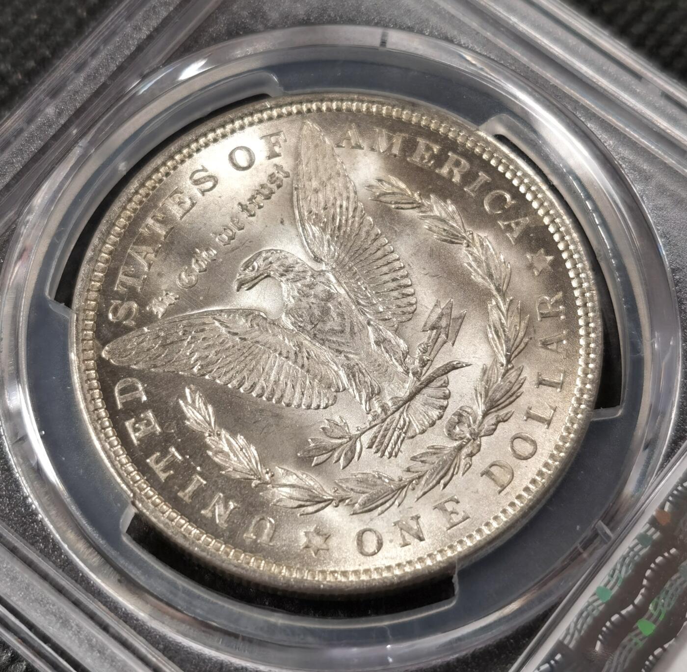  甄臻铺-美国银币专场-世界币章拍卖（第17期），送拍享返佣金等优惠多多 PCGS-MS63 1921年摩根银币，淡淡金色包浆