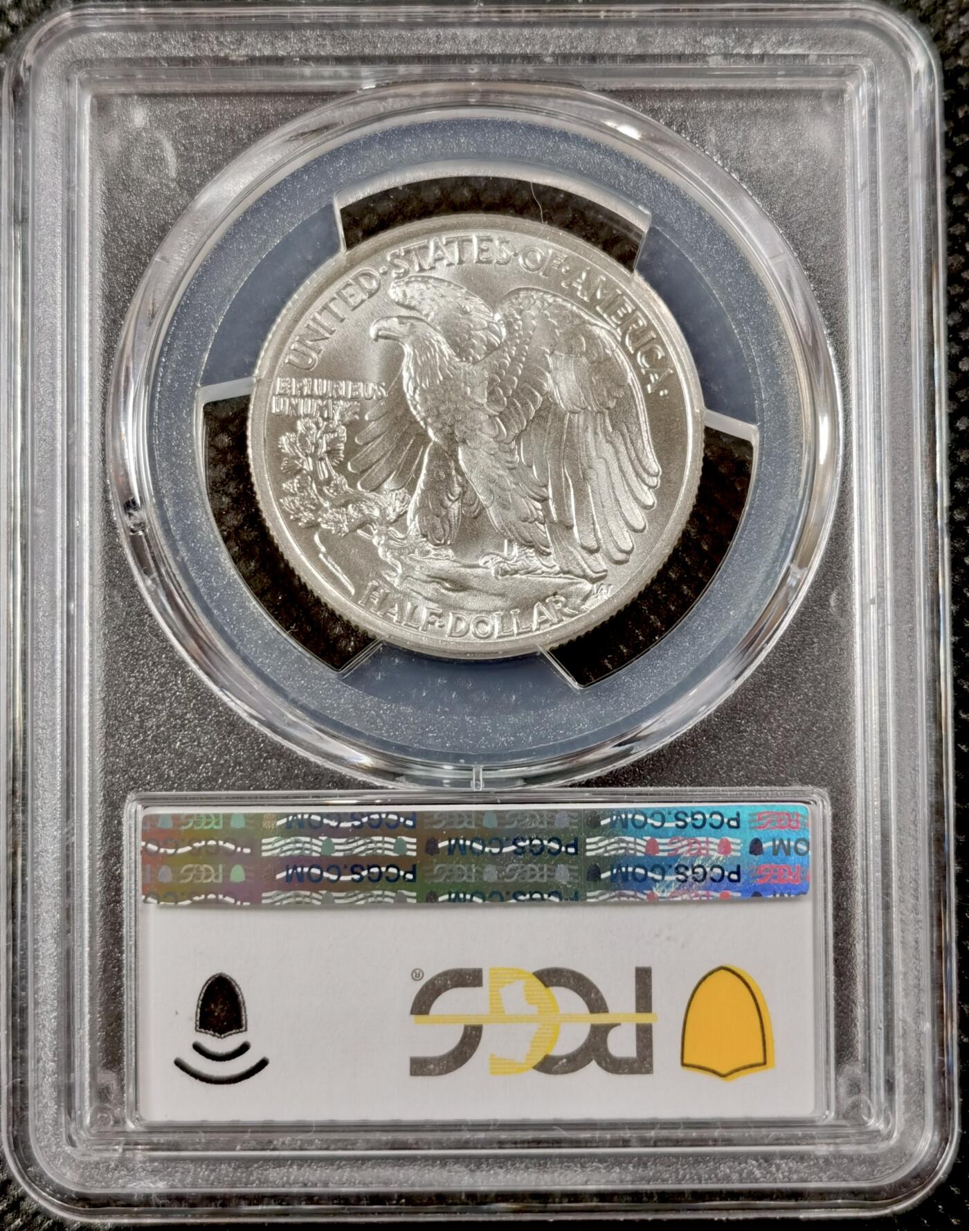  甄臻铺-美国银币专场-世界币章拍卖（第17期），送拍享返佣金等优惠多多 PCGS-MS66 1943年美国行走女神半美元银币，少见高分