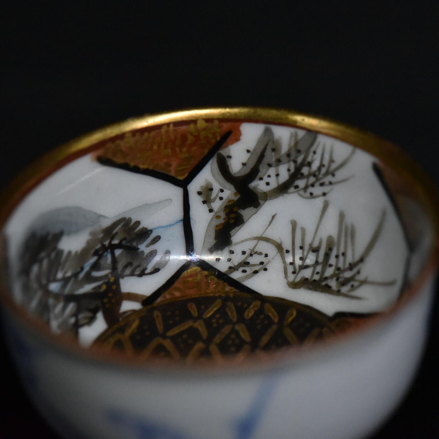 【良泉】5月22日19:30【直播场】228件，上半年最后一场（本场结束后外出度假。之前预存钱币的朋友请告知，将连同本场拍品一起邮寄，预祝诸位暑期愉快！） 【日本】老九谷，青花金彩茶杯