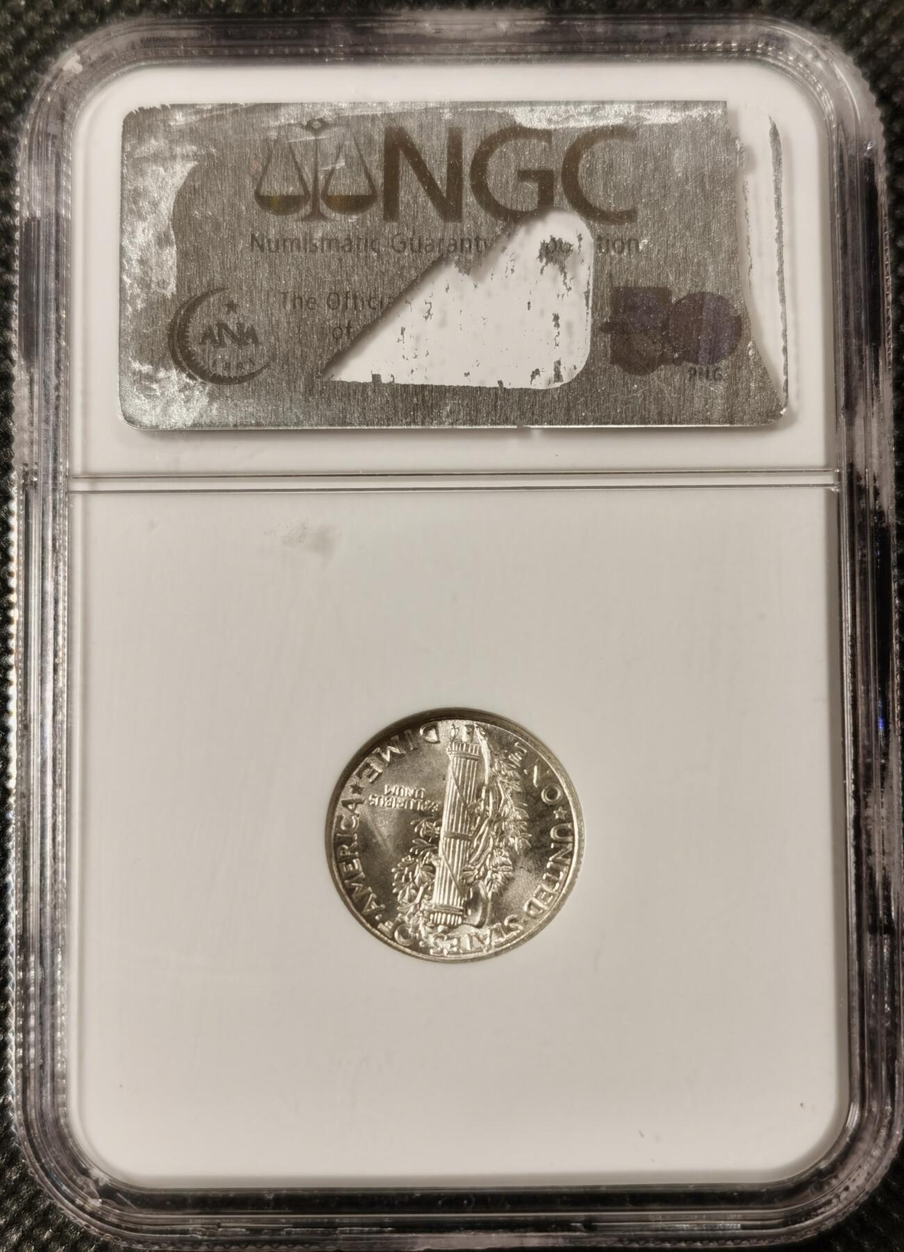  甄臻铺-美国银币专场-世界币章拍卖（第17期），送拍享返佣金等优惠多多 NGC-MS65 1936年美国墨丘利小飞侠，少见年份，老盒子
