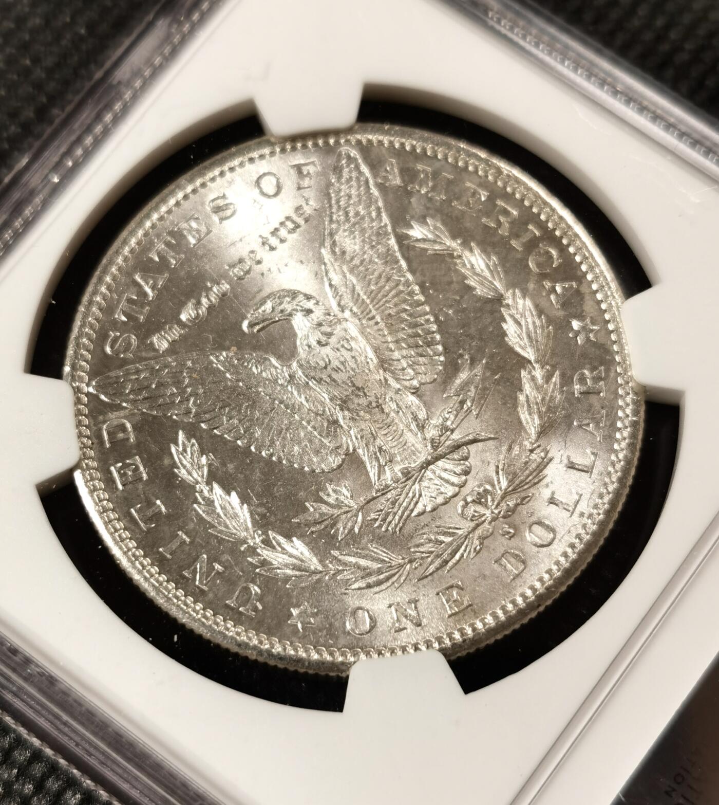  甄臻铺-美国银币专场-世界币章拍卖（第17期），送拍享返佣金等优惠多多 NGC-MS64 1881年S版美国摩根，低评，PL质感