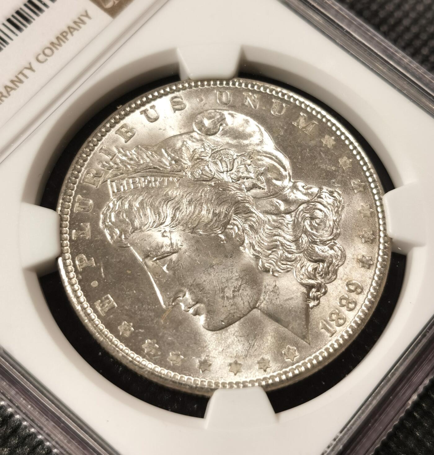  甄臻铺-美国银币专场-世界币章拍卖（第17期），送拍享返佣金等优惠多多 NGC-MS63 1889年美国摩根银币