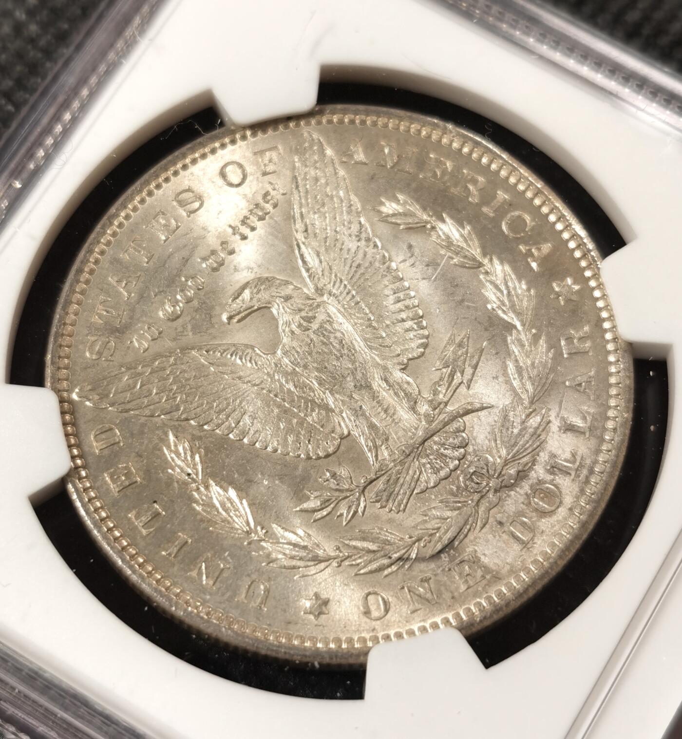  甄臻铺-美国银币专场-世界币章拍卖（第17期），送拍享返佣金等优惠多多 NGC-MS63 1889年美国摩根银币