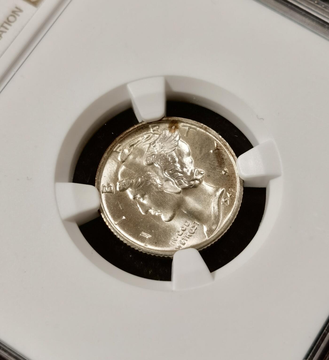  甄臻铺-美国银币专场-世界币章拍卖（第17期），送拍享返佣金等优惠多多 NGC-MS66 1941年S版美国小飞侠