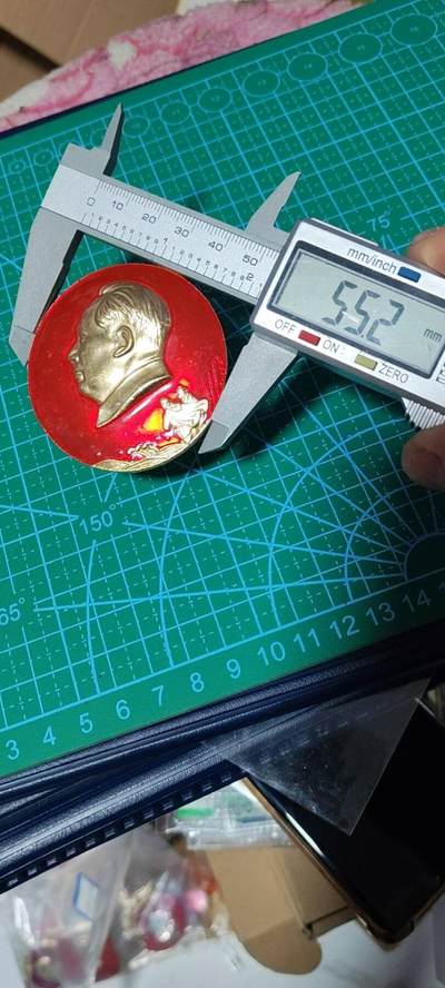 精品毛主席像章拍场 毛主席像章，海防战士双人像