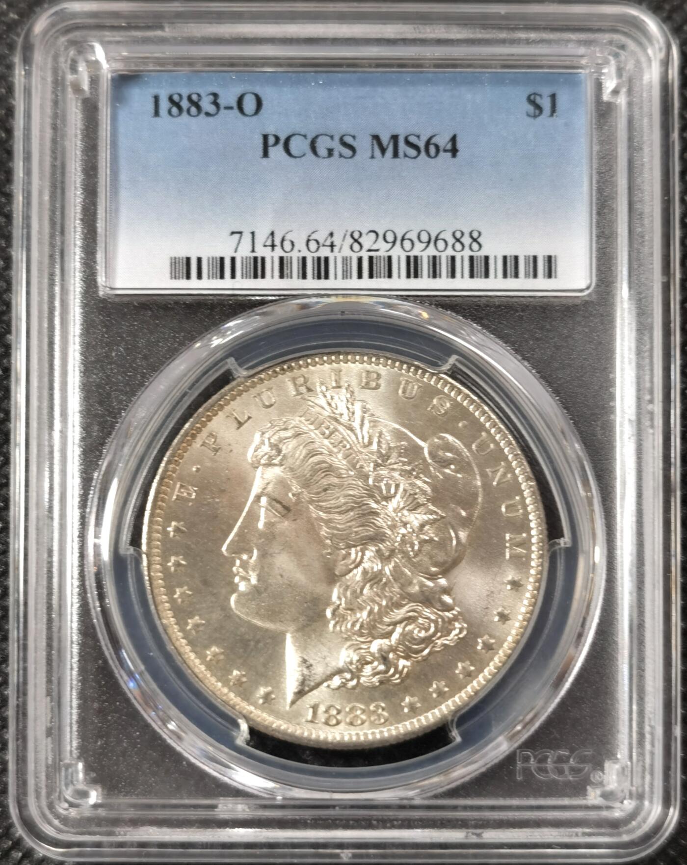  甄臻铺-美国银币专场-世界币章拍卖（第17期），送拍享返佣金等优惠多多 PCGS-MS64 1883年O版摩根