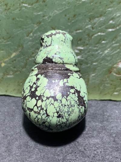 十堰网花松石一体佛头三通一个， - 十堰网花松石一体佛头三通一个，