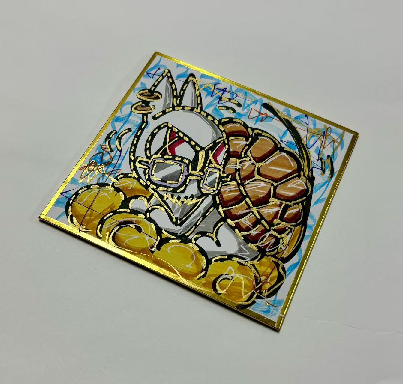 零元拍：歪歪亲笔签名原画色卡，尺寸：12/12厘米，不是复制画哦