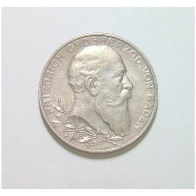 【银】德国巴登1902年 腓特烈一世登基50周年2马克银币 爽品 - 【银】德国巴登1902年 腓特烈一世登基50周年2马克银币 爽品