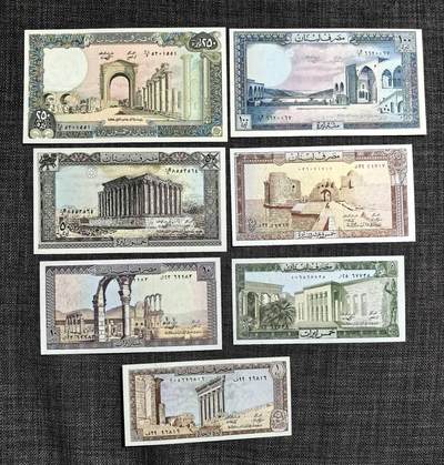 外国纸币专场250607第四十七场 黎巴嫩🇱🇧7张，全新品相UNC。