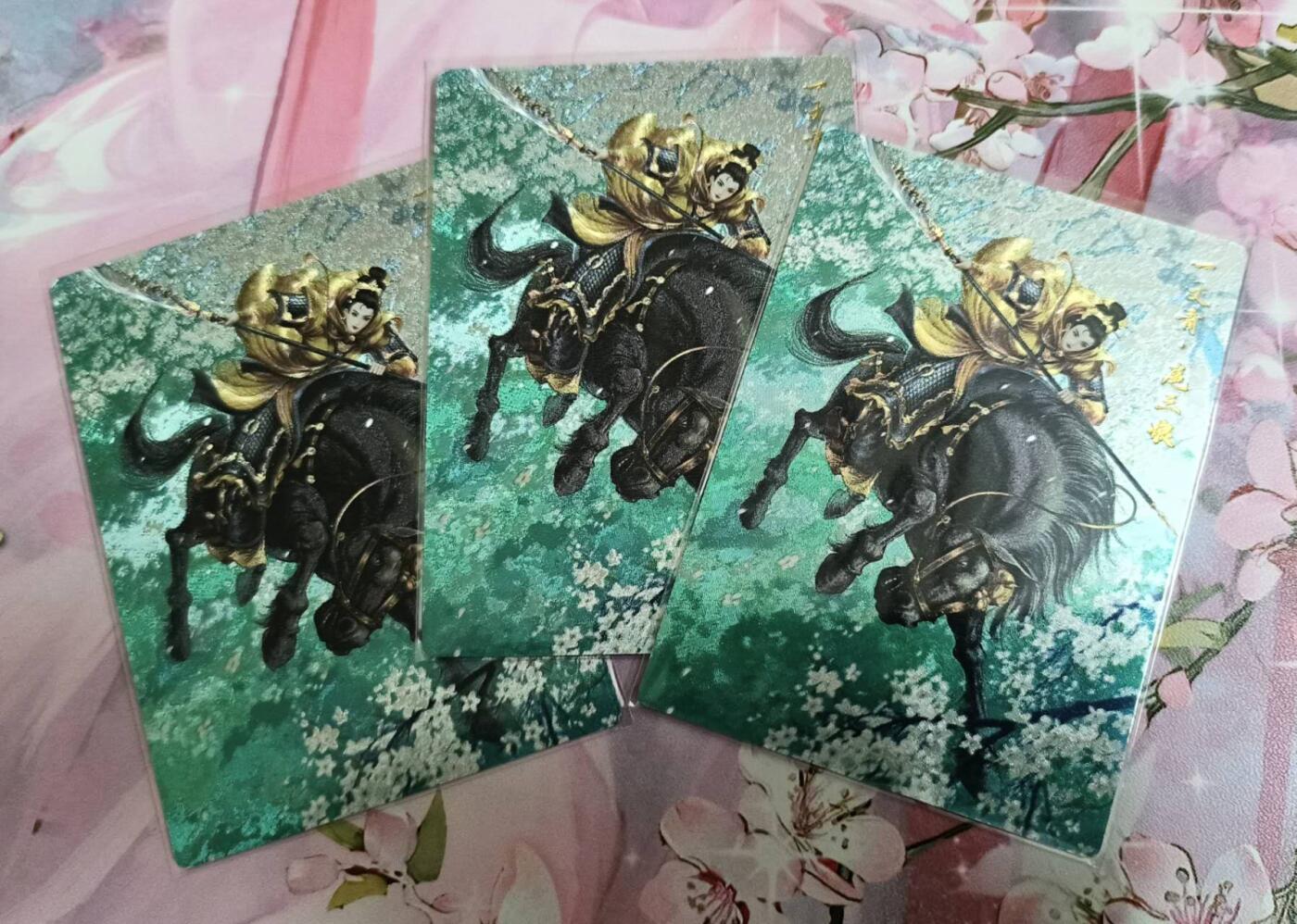龙虎卡牌第37场 （无佣金，满120包邮，欢迎送拍） 【编号】粗闪3张 谷粒 黄色扈三娘（25号）