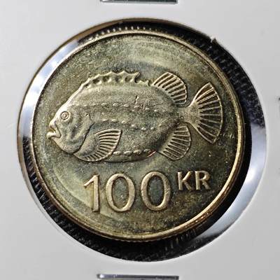 KK钱币收藏小铺 第286期 2月预留时间 周末发货 -  2001冰岛100克郎 好品