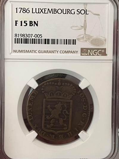 NGC-F15BN/FINE DETAILS 早期卢森堡公国1银1铜一对 - NGC-F15BN/FINE DETAILS 早期卢森堡公国1银1铜一对