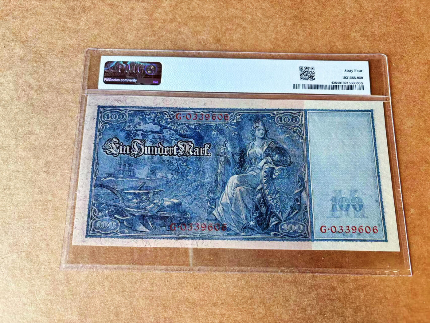 【Blue Auction】世界纸币精拍第664期【精】——16级TOP拍卖/信誉/品质/专业/高效💫 【无47】德国 1910年100马克 大票幅 PMG64
