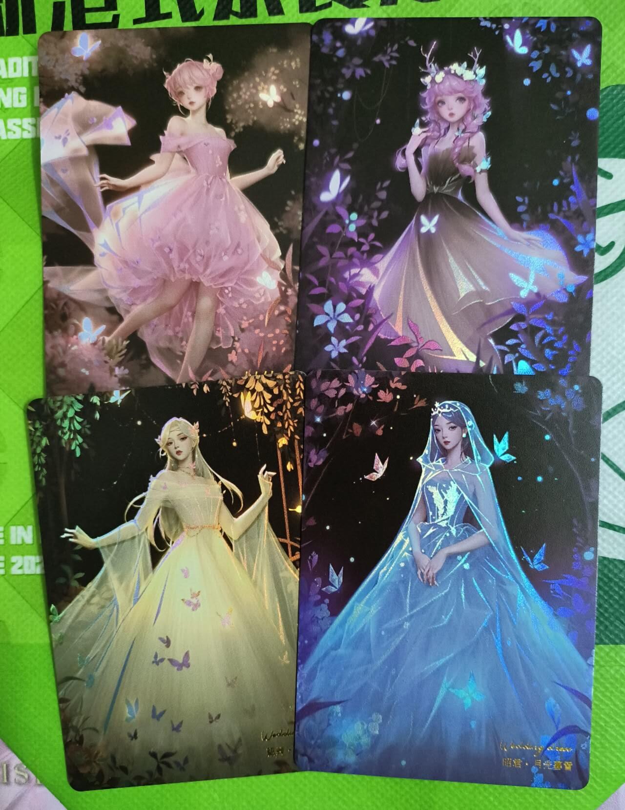 龙虎卡牌第37场 （无佣金，满120包邮，欢迎送拍） 彩闪4张 王者荣耀4角色