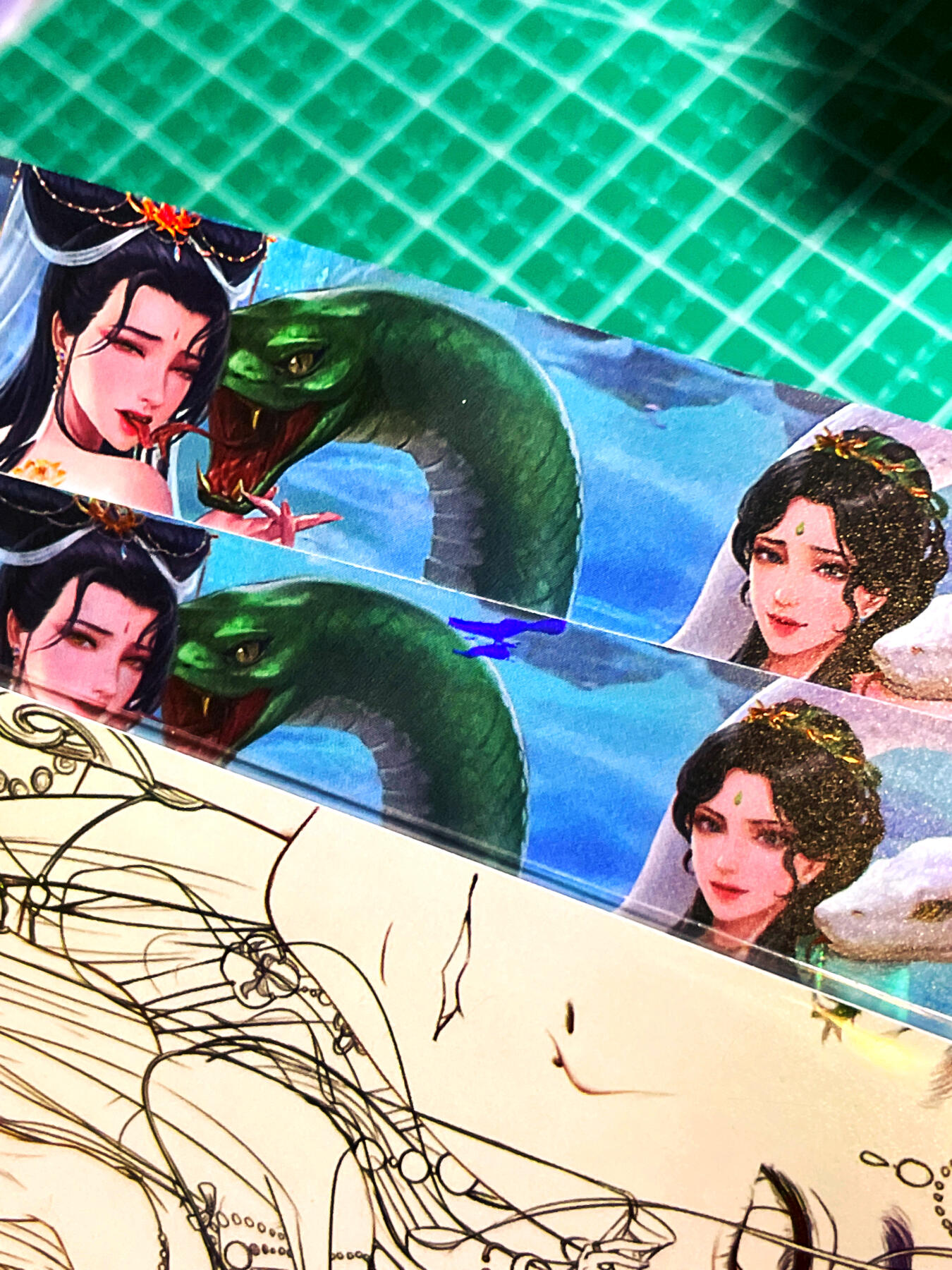显眼宝15期 美人如玉 绘天阁卡牌  青蛇白蛇补偿对卡  非卖品  2张   折光彩闪  大卡尺寸63*88