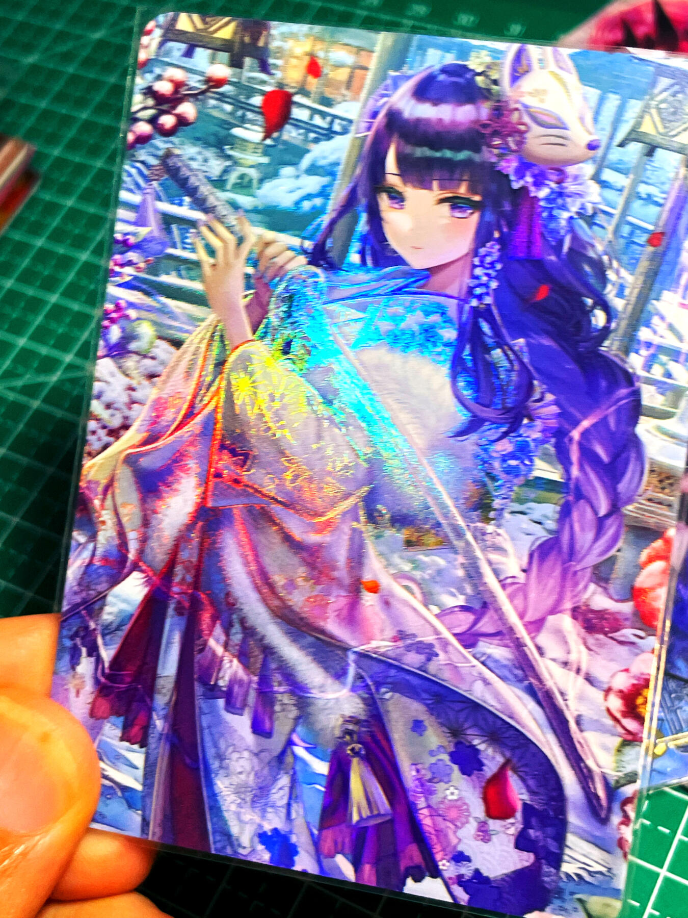 显眼宝15期 美人如玉 墨卡文创  原神和服雷将军1张  折光彩闪  大卡尺寸63*88