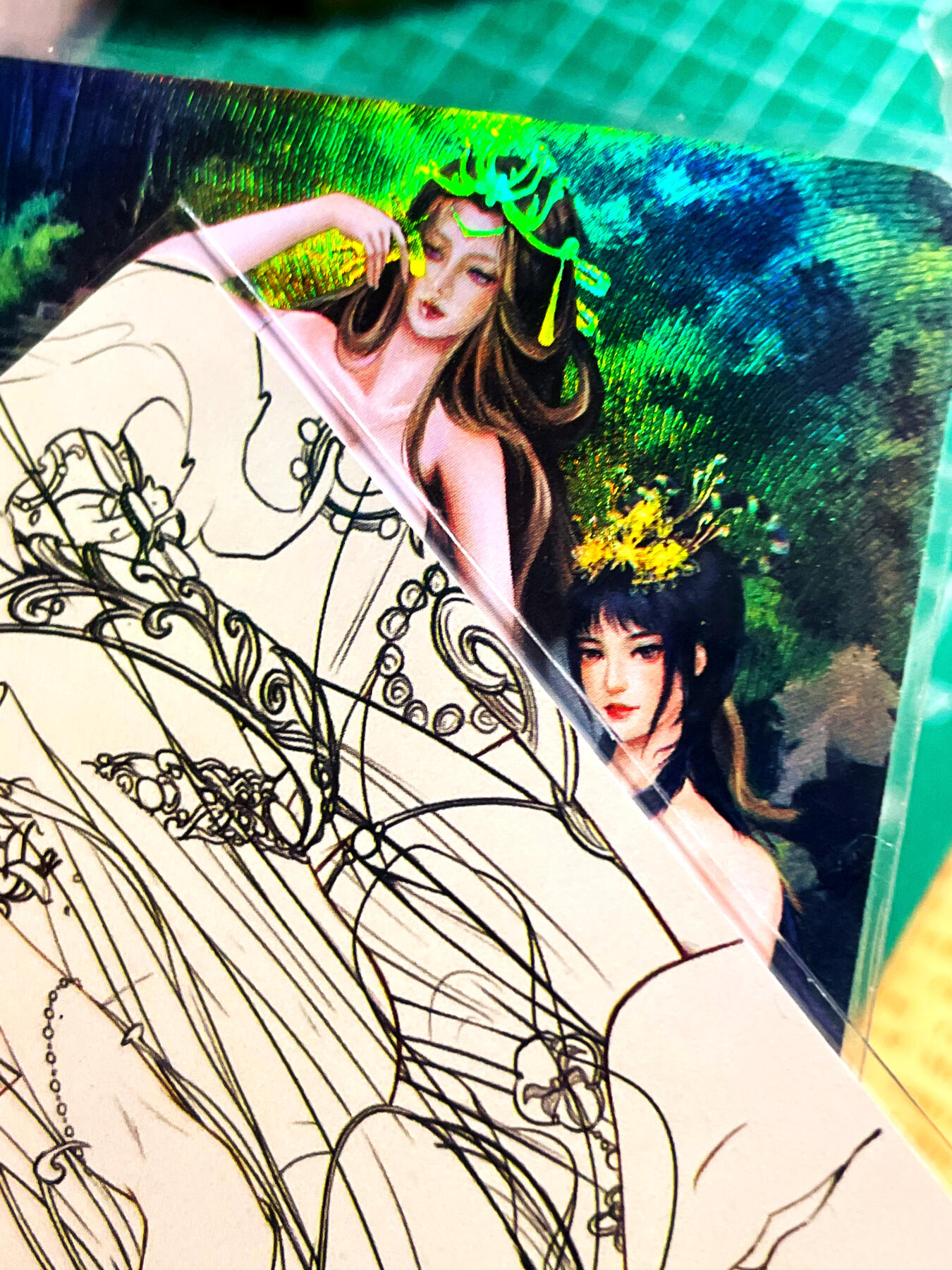 显眼宝15期 美人如玉 涅槃卡牌  华夏妖姬榜系列特卡 场景卡二酒池肉林1张  折光彩闪卡  小卡尺寸60*87