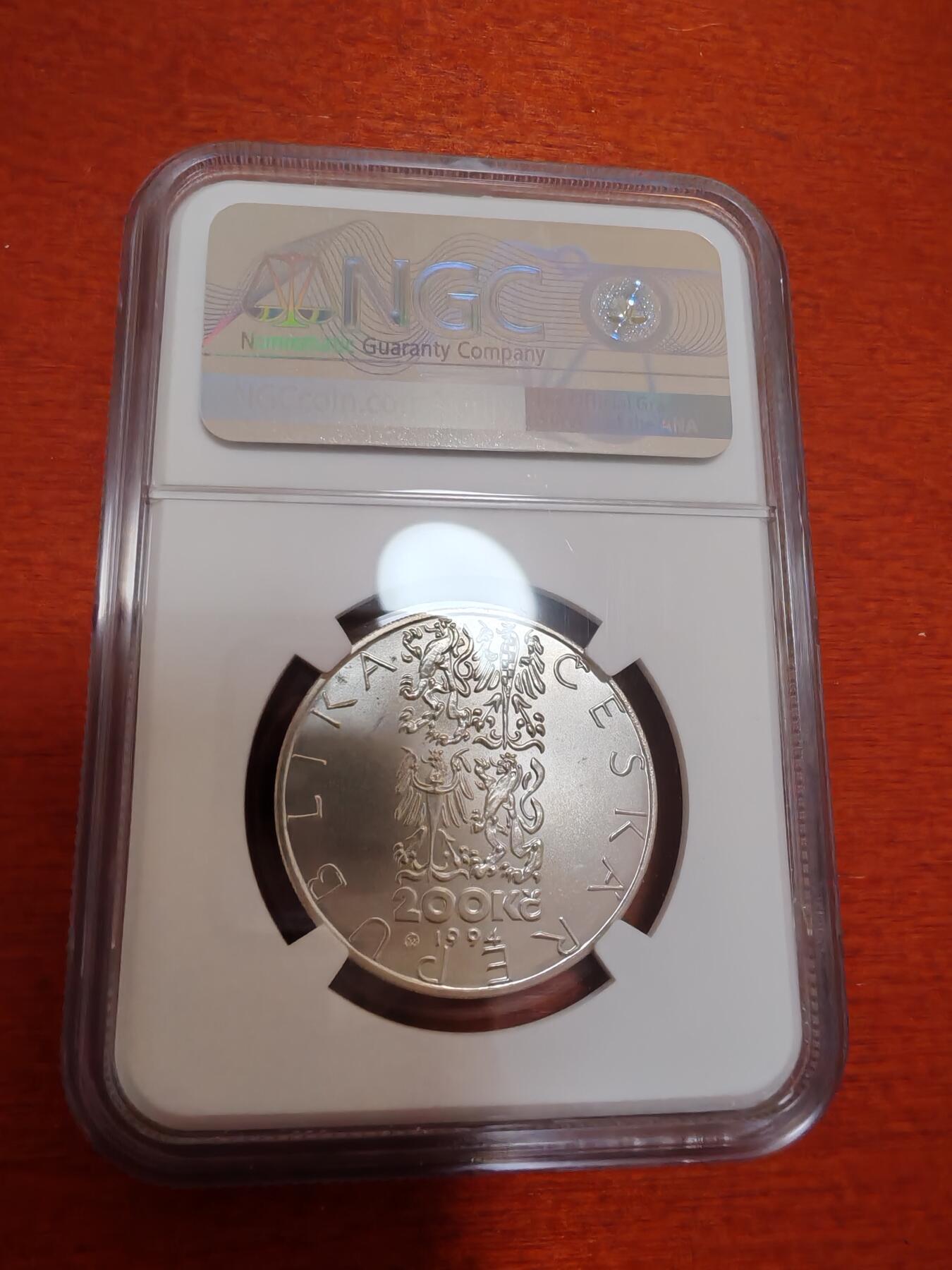长老汇蛇年精选第十一场拍卖  1994捷克有轨电车周年200克朗银币，NGC MS64，唯一亚军，更高1枚