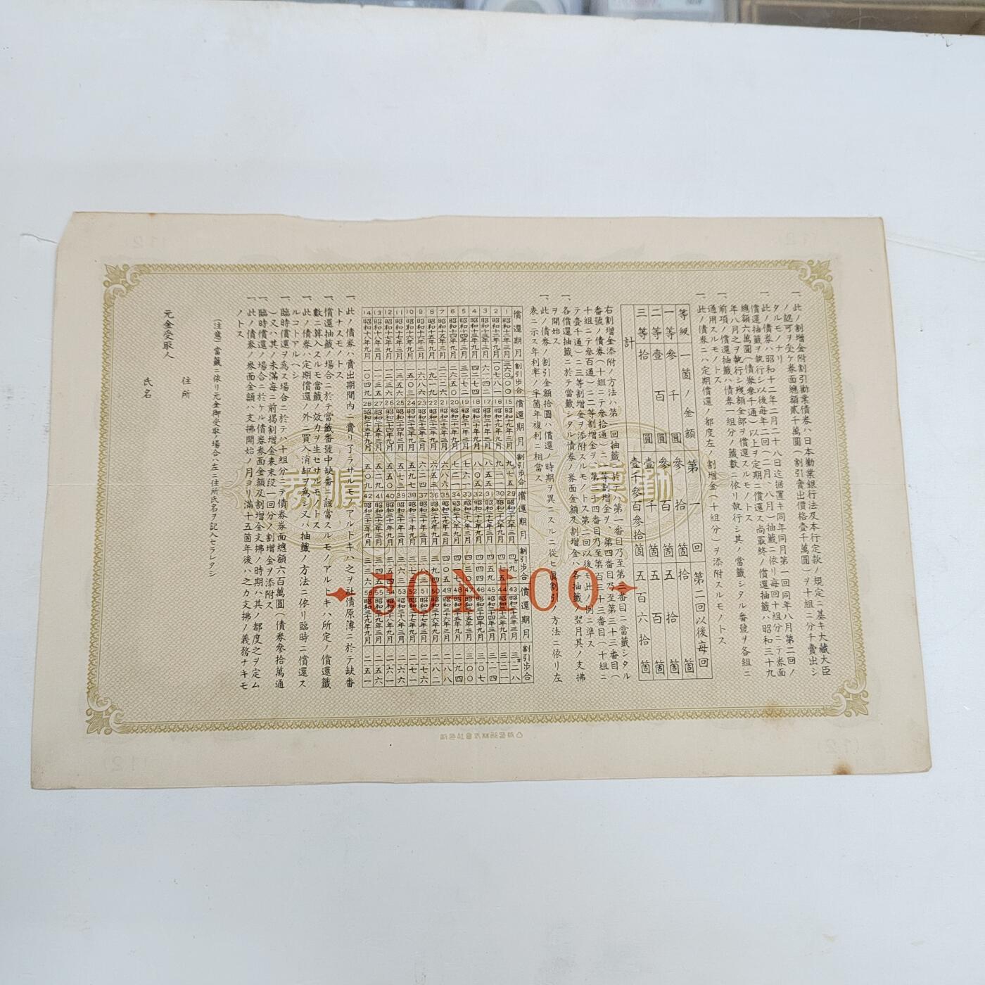 PCAI钱币  16-376 债券小专场 日本二战公债