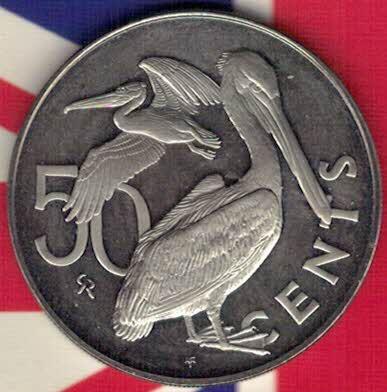 英属维尔京群岛1973年50分 本版首年份 铜镍合金 实物图 UNC- 