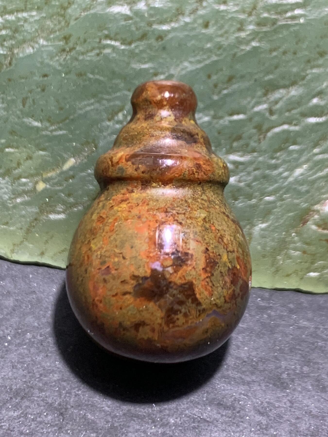 精美高玉化草花纹战国红玛瑙一体佛头三通一个！