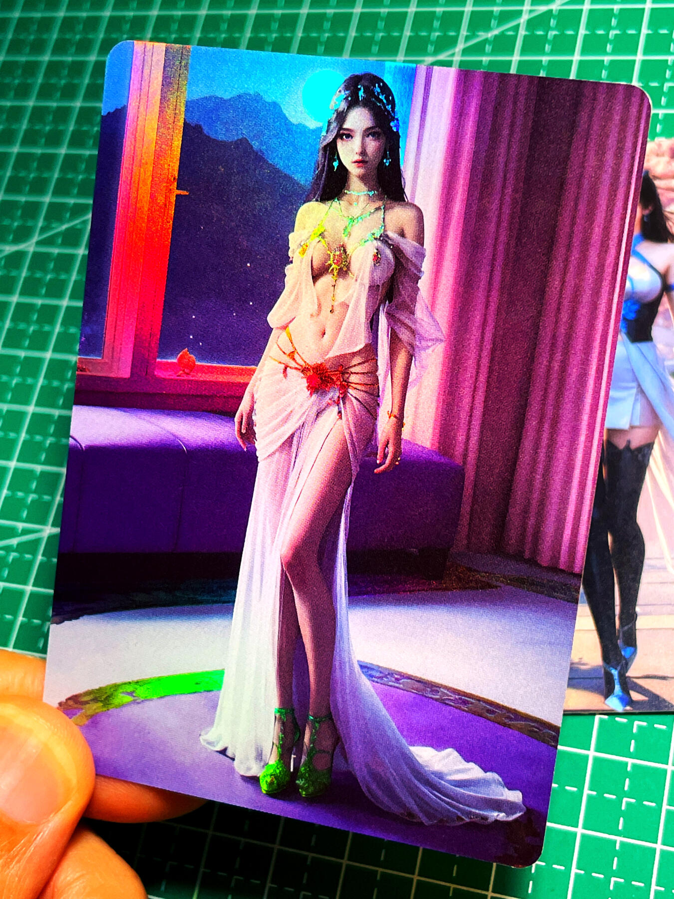 显眼宝15期 美人如玉 古风动漫角色卡4张 彩闪卡   63*88