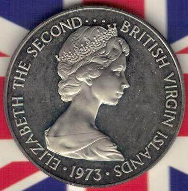 英属维尔京群岛1973年50分 本版首年份 铜镍合金 实物图 UNC-  - 英属维尔京群岛1973年50分 本版首年份 铜镍合金 实物图 UNC- 