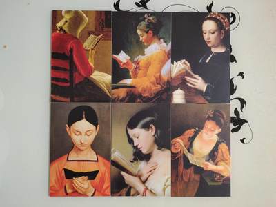 中国历代名画明信片系列：清明上河图 - 中图明信片:阅读的女人系列二(6张)