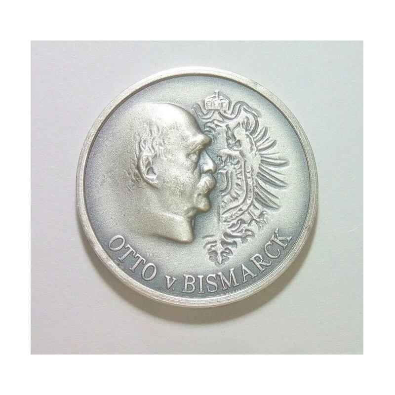 【银】德国铁血宰相俾斯麦+皇冠高浮雕精制银章 33MM 15克
