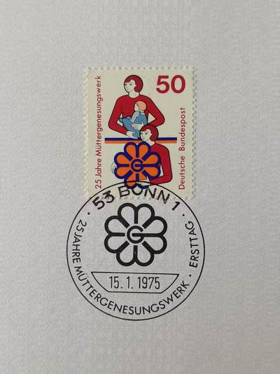 德国邮票纪念卡——出生卡（出世纸），1974、1975年全年齐拆零拍 1975/3  1975.1.15 母亲健康分娩基金会