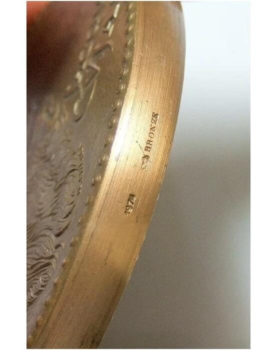 【艺术】法国艺术大章 法学家居雅斯 高浮雕精制超大铜章 60MM 139克