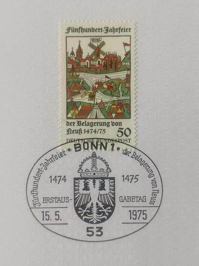 德国邮票纪念卡——出生卡（出世纸），1974、1975年全年齐拆零拍 1975/11  1975.5.15 兰茨呼特君王婚礼500周年