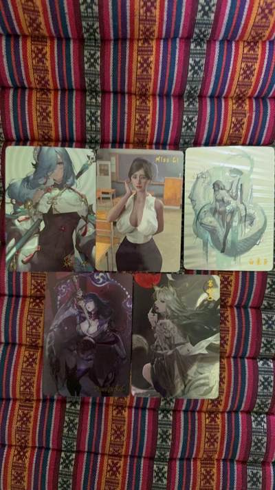 光影卡牌第12期，亲签卡，各家套卡，持续收拍品 - 燎原美女镭光5张