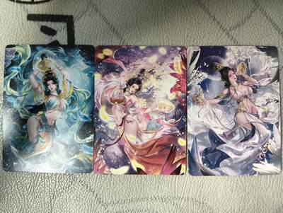 花开卡拍第22期（品控勿拍!!!收拍品，不寄存，运费5元，自制卡难免瑕疵，可能存在轻微撞角爆边等出厂瑕疵，品控介意勿拍！） - 燎原 解语花第四弹 特卡三宵仙子幻彩3张