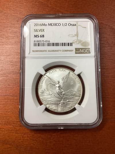 长老汇蛇年精选第十二场拍卖 2016Mo墨西哥胜利女神1/2盎司银币，NGC MS68