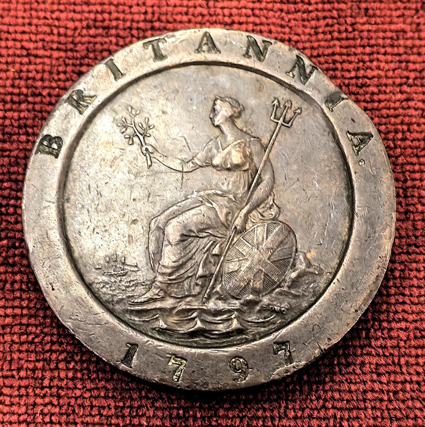 南宋泉阁俄币 外币 国币 专场第十期【送拍无额外佣金】 英国 1797年 乔治三世2便士车轮币 名誉品 56.7g 大尺寸厚重 通货好品
