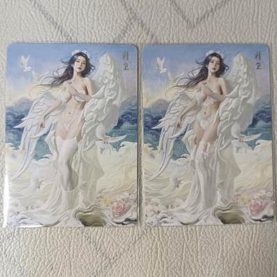 花开卡拍第22期（品控勿拍!!!收拍品，不寄存，运费5元，自制卡难免瑕疵，可能存在轻微撞角爆边等出厂瑕疵，品控介意勿拍！） - 燎原卡牌 焱卡文化 刷子妖姬传 精卫，普卡，一套共2张