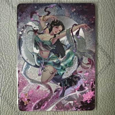 花开卡拍第22期（品控勿拍!!!收拍品，不寄存，运费5元，自制卡难免瑕疵，可能存在轻微撞角爆边等出厂瑕疵，品控介意勿拍！） - 燎原卡牌 焱卡文化 玲姐解语花十二生肖 巳蛇，半粗（折光），共1张