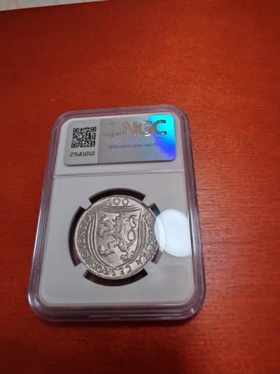 长老汇蛇年精选第十二场拍卖 1951战后捷克斯洛伐克共产党成立30周年100克朗银币，NGC MS63，季军分