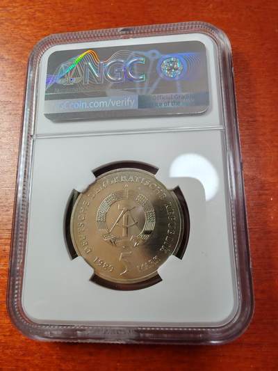长老汇蛇年精选第十二场拍卖 1989东德兹维查·凯瑟琳教堂5马克铜镍币，NGC MS65，更高分5枚