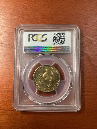 长老汇蛇年精选第十二场拍卖 1923 德国威斯特法兰德紧马币女诗人100马克，PCGS MS65，更高11枚