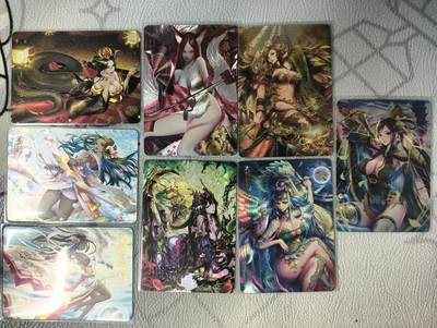 花开卡拍第22期（品控勿拍!!!收拍品，不寄存，运费5元，自制卡难免瑕疵，可能存在轻微撞角爆边等出厂瑕疵，品控介意勿拍！） - 燎原幻想物语粗闪 8张